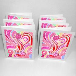 6 Blank Greeting Cards: Blossoming Love
